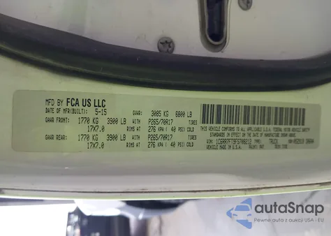 2015 Ram 1500 Tradesman z USA, uszkodzony, nr VIN 1C6RR7FT9FS708212